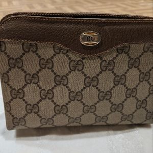 GUCCI   original brown makeup toiletry bag